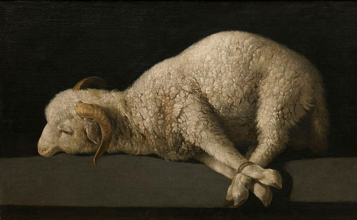 'Agnus Dei' o cordero de Dios, cuadro de Francisco de Zurbarán ca. 1635. CC PD.