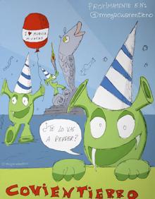 Imagen secundaria 2 - Los covides son los villanos. Viñeta que rinde homenaje al Entierro de la Sardina, Fiesta de Interés Turístico Internacional.