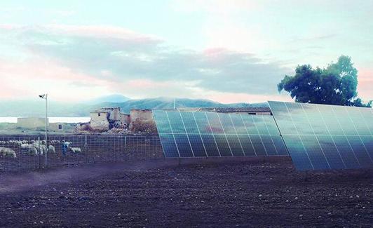 Recreación de la planta fotovoltaica de Carril Solar, en Puerto Lumbreras.