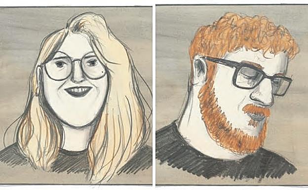 Los autores de la novela gráfica 'Temporada de melocotones', Alba Flores y Ángel Abellán. 