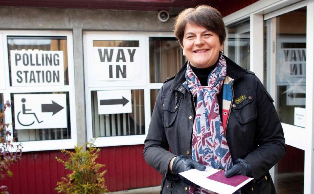 Arlene Foster, ministra principal de Irlanda del Norte y líder del Partido Democrático Unionista (DUP) 