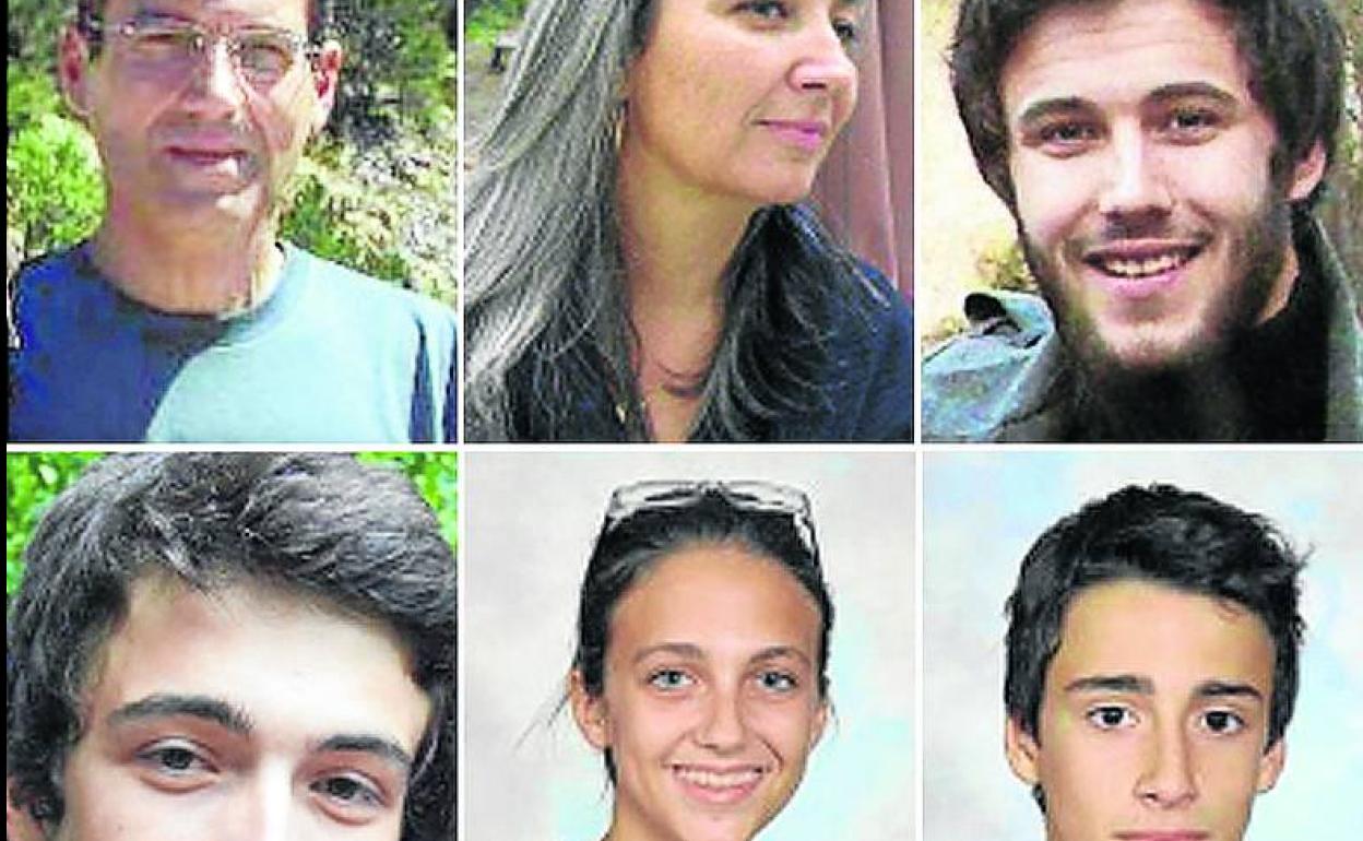 La familia del 'monstruo de Nantes', a los que la Policía cree asesinados por el padre (arriba, a la izquierda).