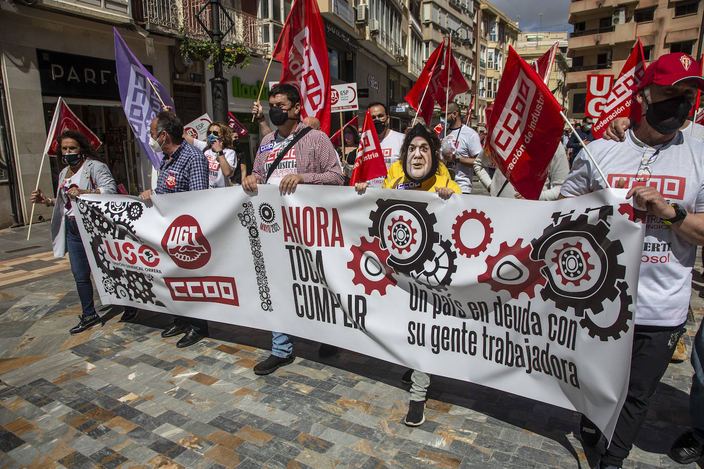 Fotos: Manifestación del Primero de Mayo en Cartagena