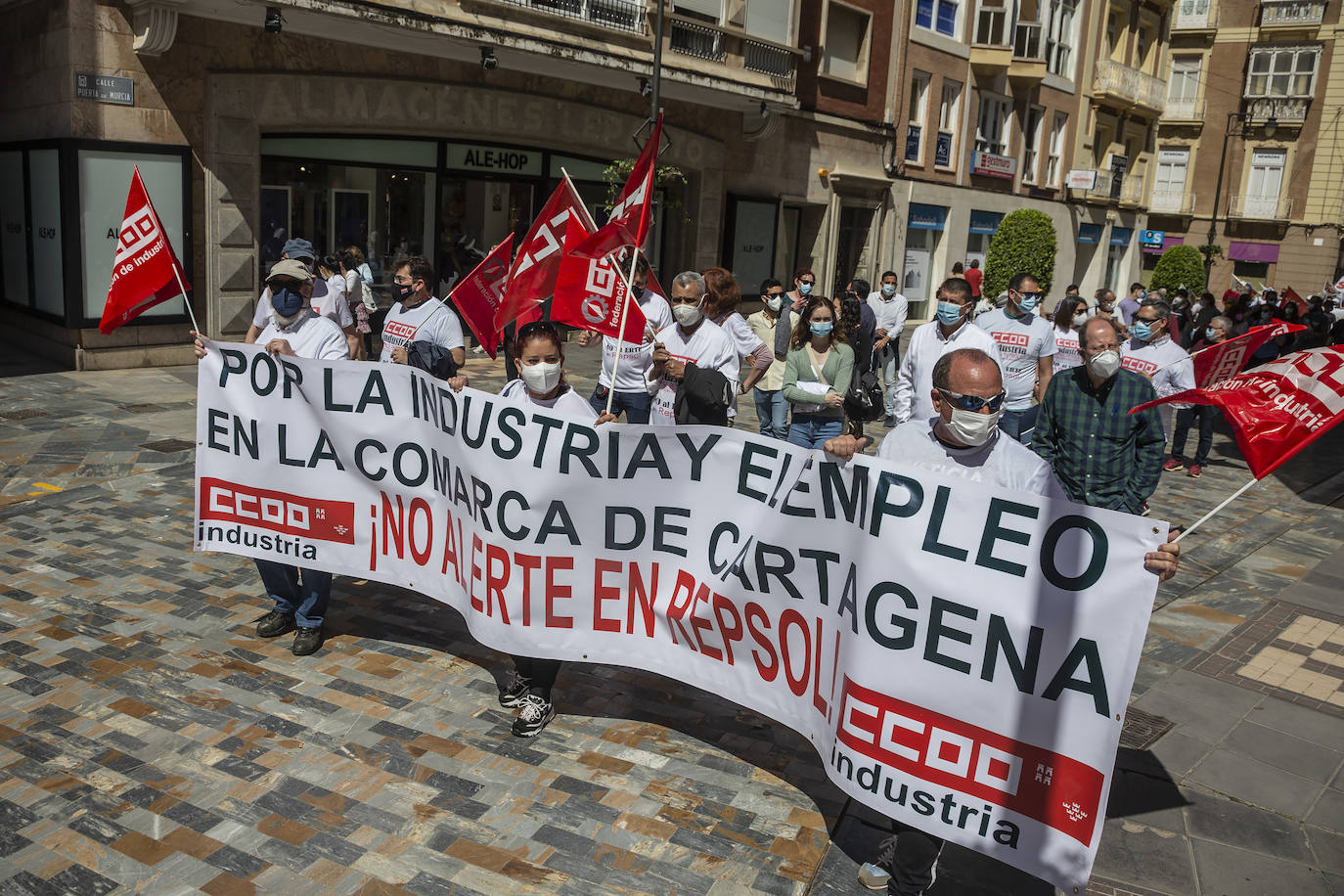 Fotos: Manifestación del Primero de Mayo en Cartagena