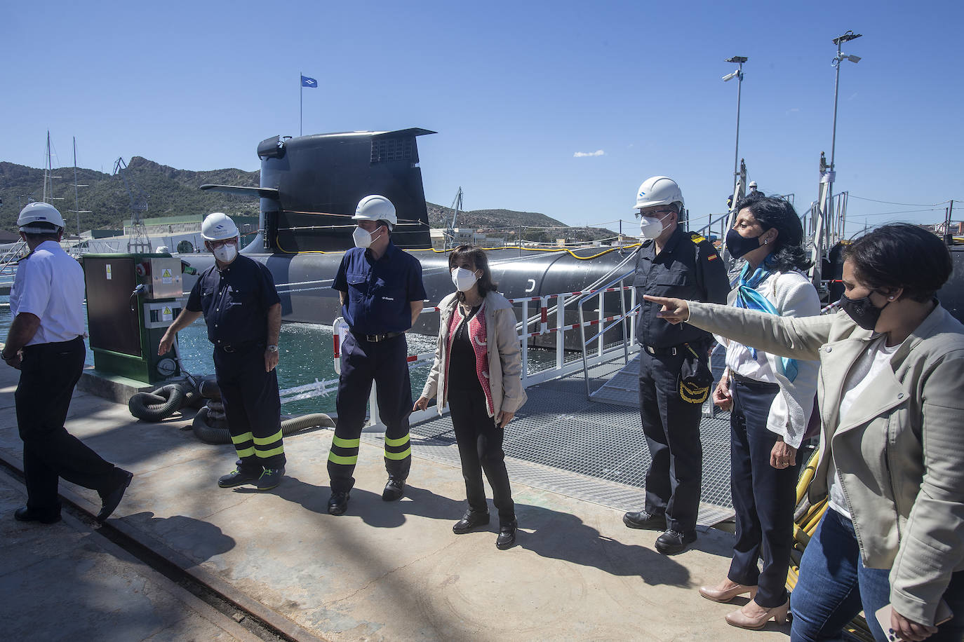 Fotos: Visita de la ministra de Defensa, Margarita Robles, al submarino S-81 en Cartagena