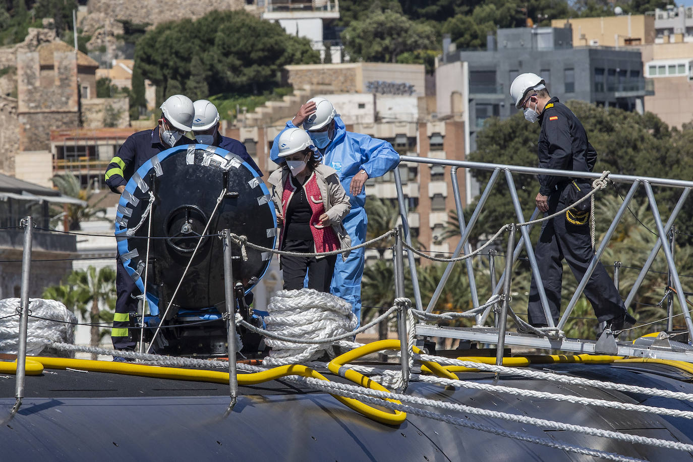 Fotos: Visita de la ministra de Defensa, Margarita Robles, al submarino S-81 en Cartagena
