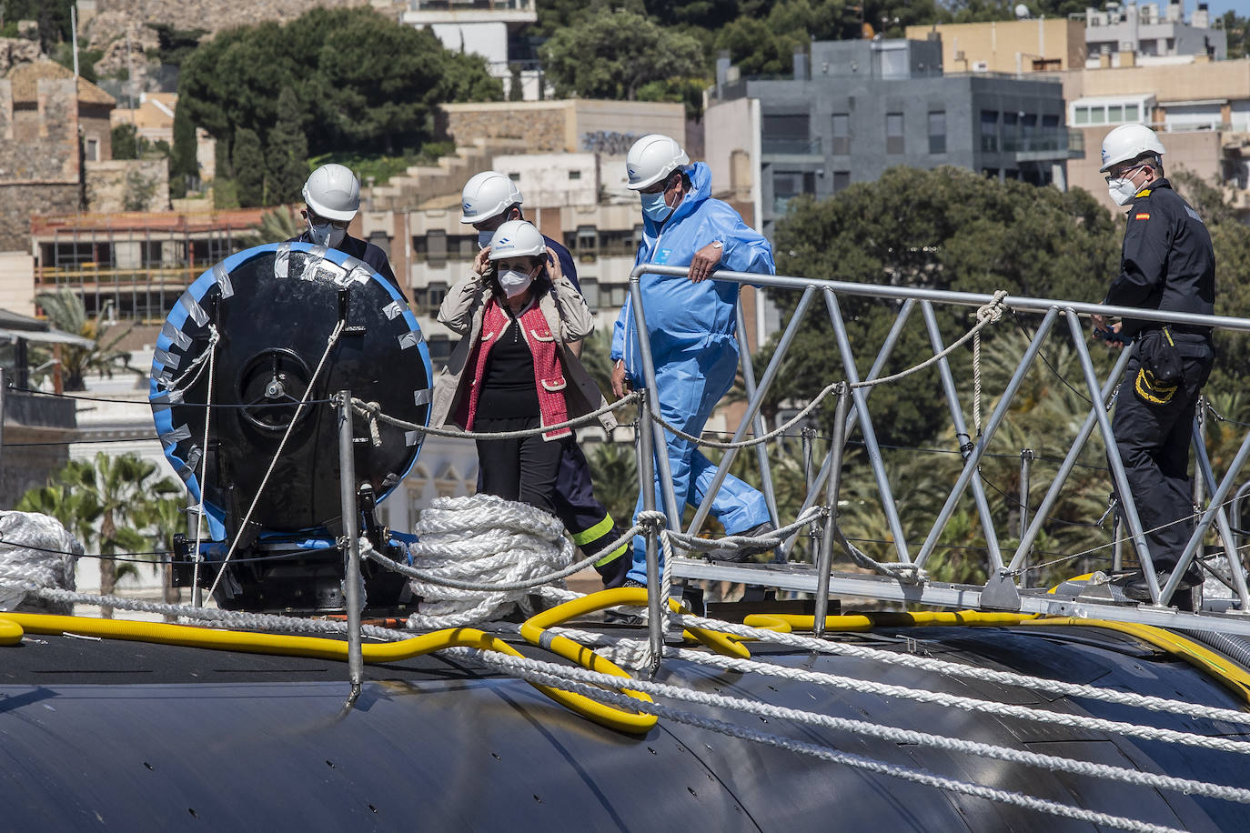 Fotos: Visita de la ministra de Defensa, Margarita Robles, al submarino S-81 en Cartagena