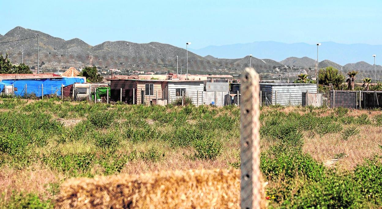 Vista general del poblado chabolista creado en el caserío de Los Méndez, ubicado en pleno corazón de la diputación de La Magdalena. 