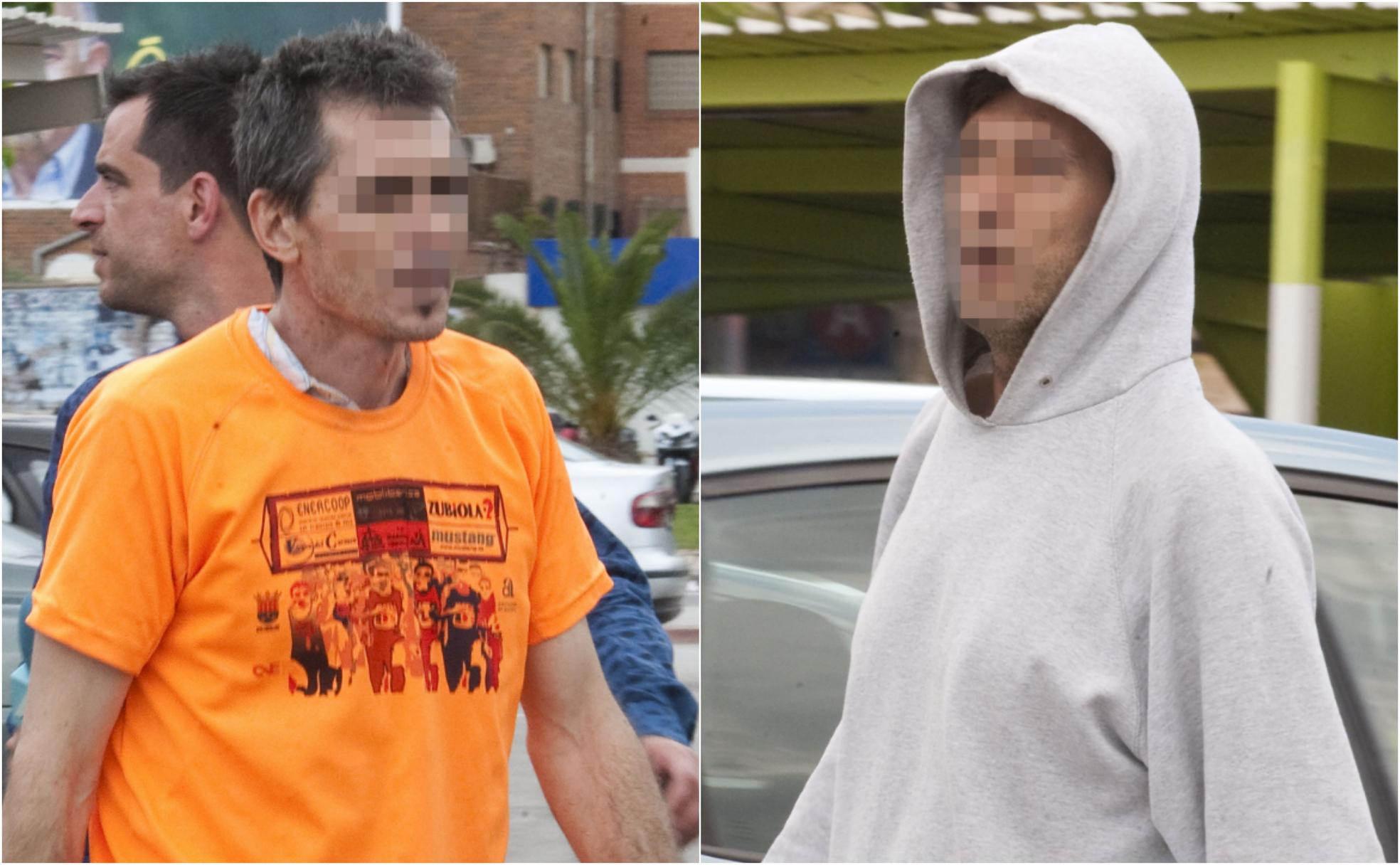 A la izquierda, el fallecido P.M.T., en mayo de 2018; a la derecha, otro sospechoso, junto al juzgado.