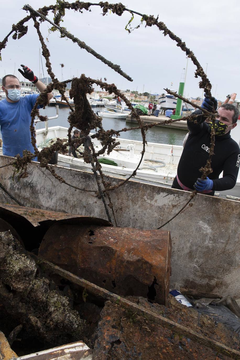 Fotos: Limpieza de residuos en el fondo del Mar Menor