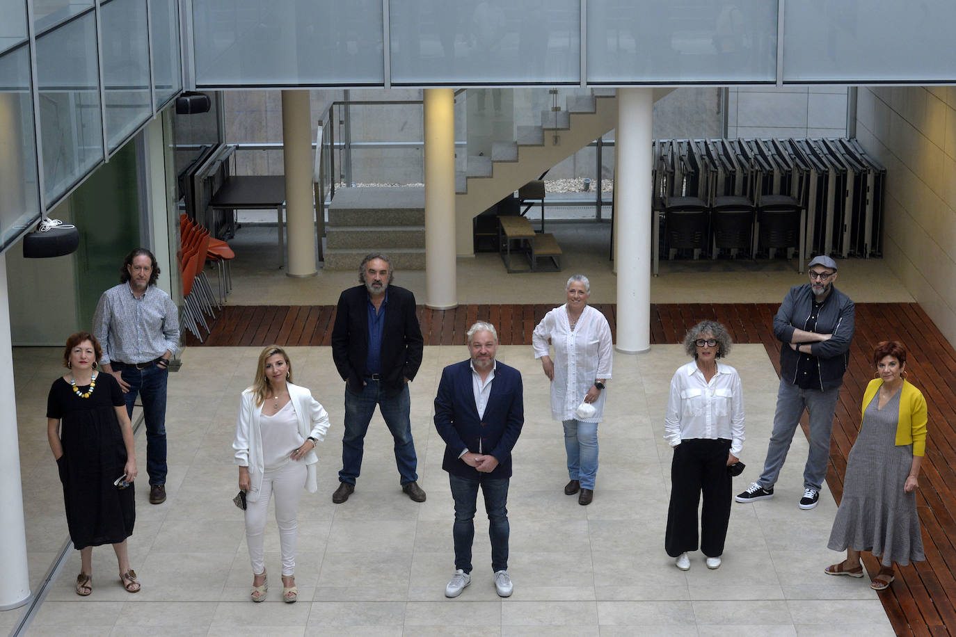 Charo Guarino, Jerónimo Tristante, Lola Gracia, Manuel Moyano, Ginés Campillo, Inma Pelegrín, Miguel Ángel Hernández y Marisa López, este sábado.