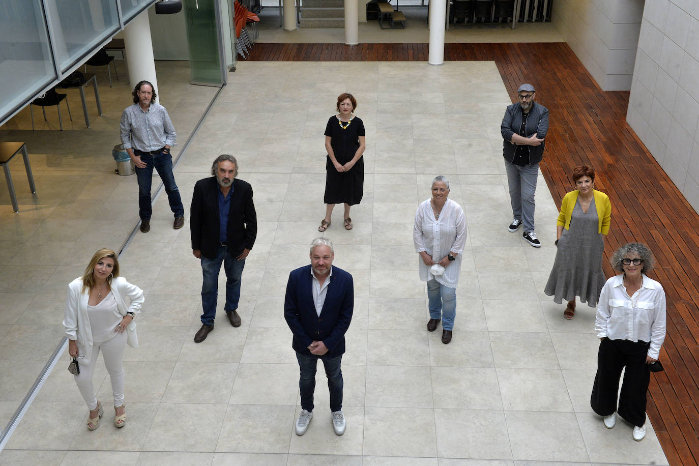 Charo Guarino, Jerónimo Tristante, Lola Gracia, Manuel Moyano, Ginés Campillo, Inma Pelegrín, Miguel Ángel Hernández y Marisa López, este sábado.