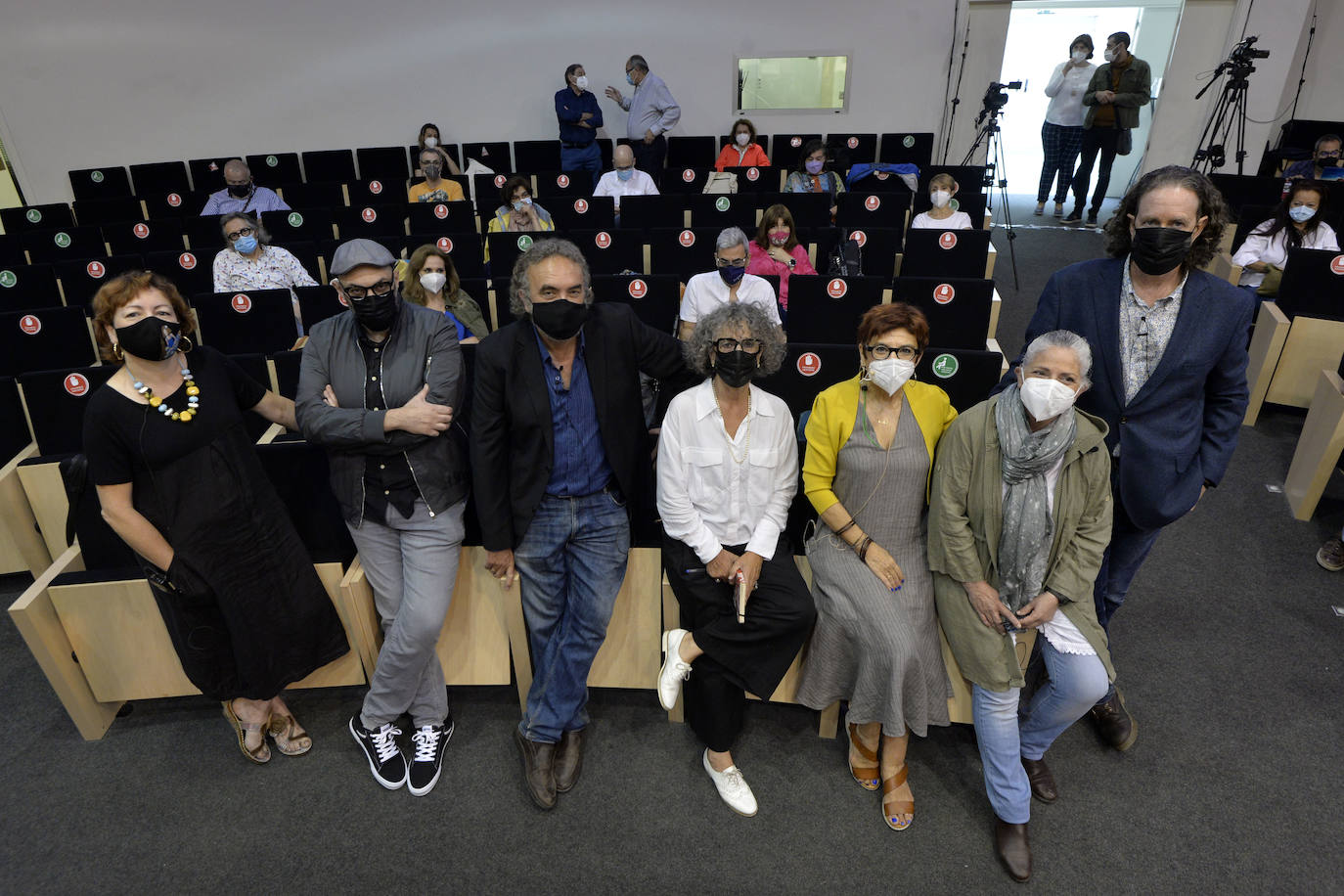 Charo Guarino, Jerónimo Tristante, Lola Gracia, Manuel Moyano, Ginés Campillo, Inma Pelegrín, Miguel Ángel Hernández y Marisa López, este sábado.