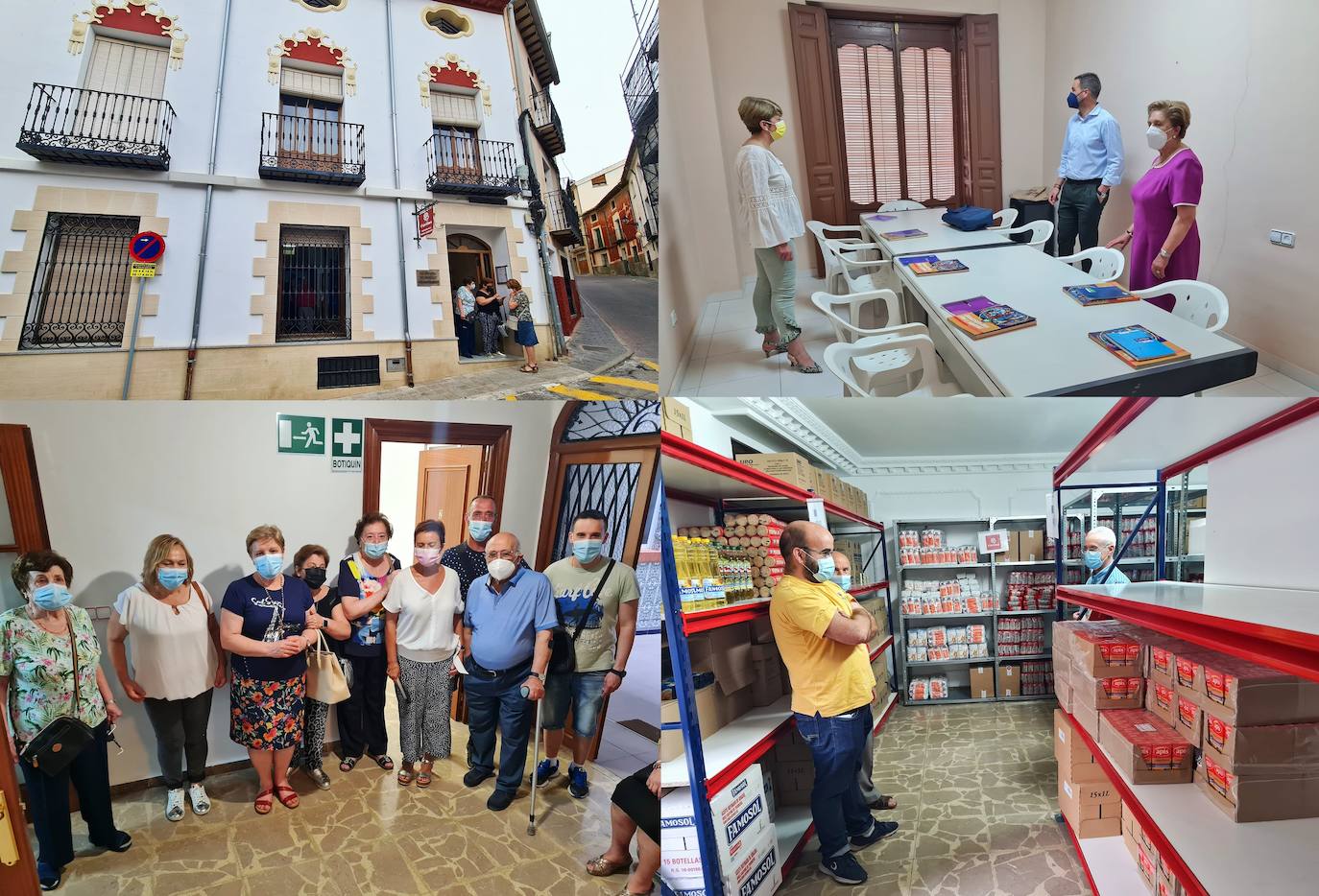 Varias imágenes de la visita a las nuevas instalaciones de Cáritas de la parroquia de La Concepción 