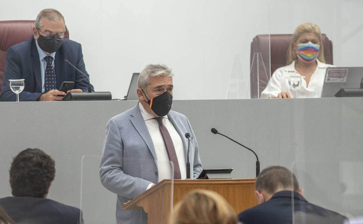 Francisco Álvarez, portavoz del Grupo Parlamentario de Ciudadanos, este miércoles, en la Asamblea Regional.