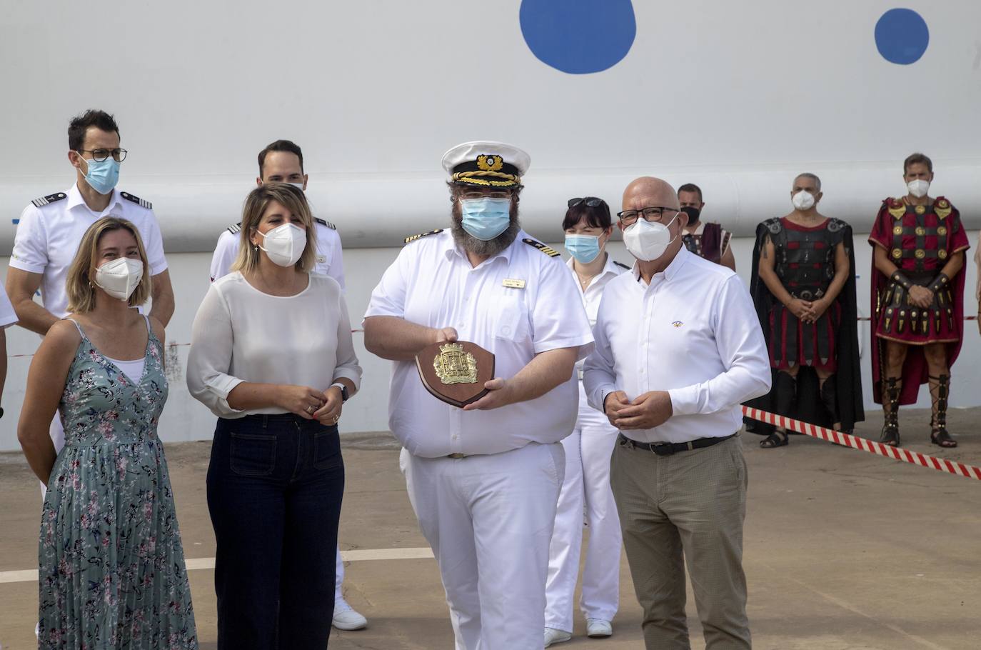 Fotos: El crucero Aída realiza la primera escala en el Puerto de Cartagena tras la pandemia