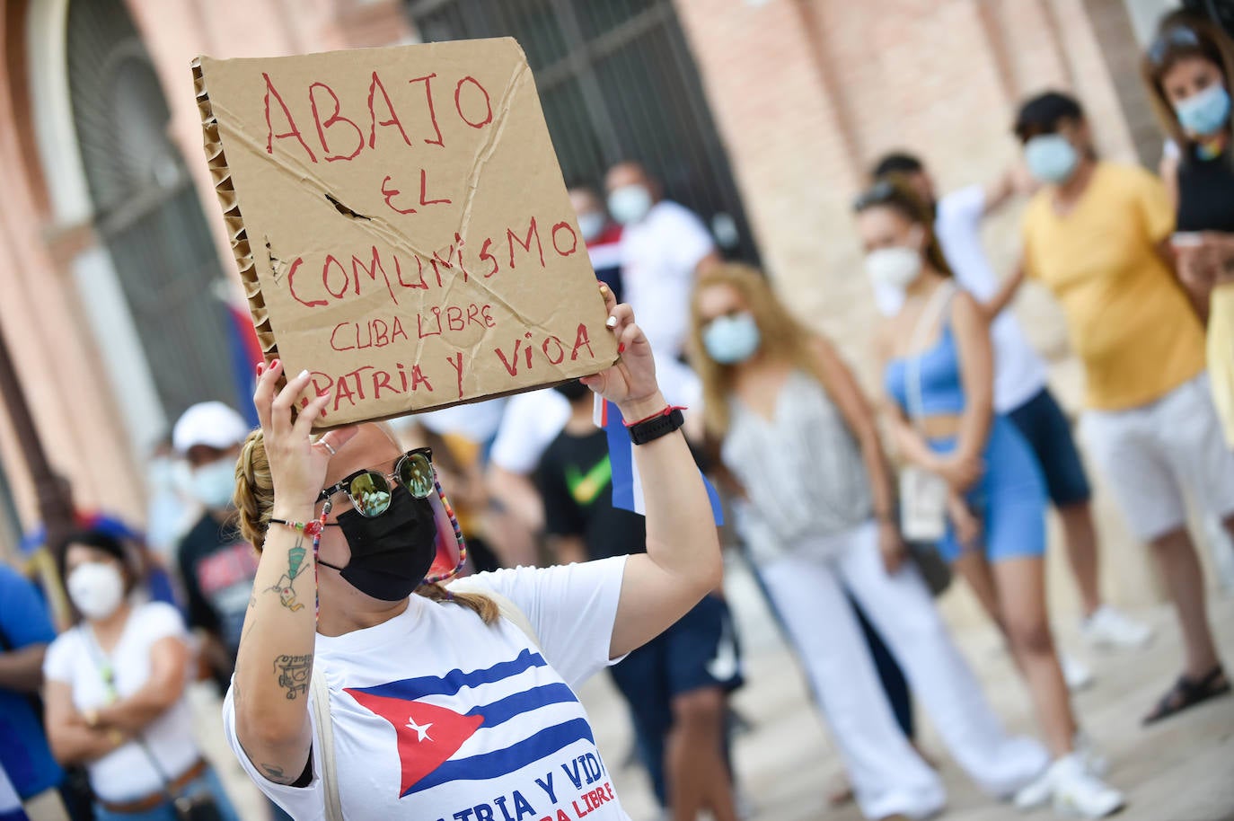 Fotos: Concentración en Murcia en contra del régimen castrista