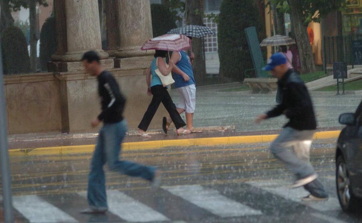 Lluvias hacia el final del verano en Lorca, en una imagen de archivo. 