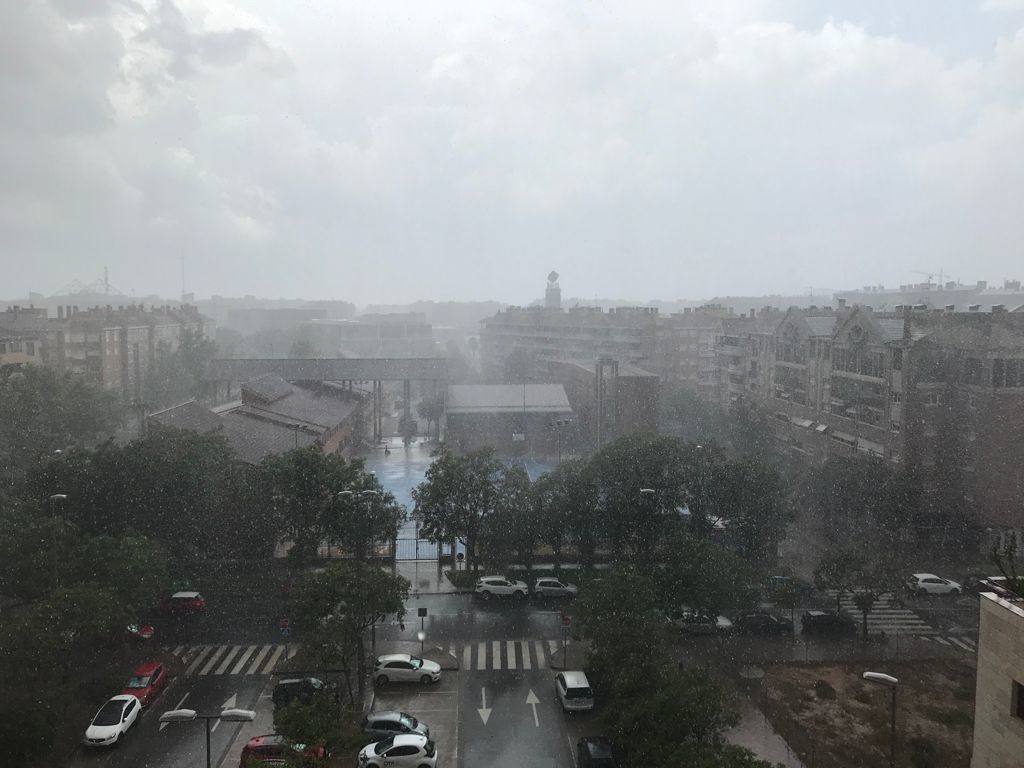 Comienzo de las tormentas este lunes en Murcia.