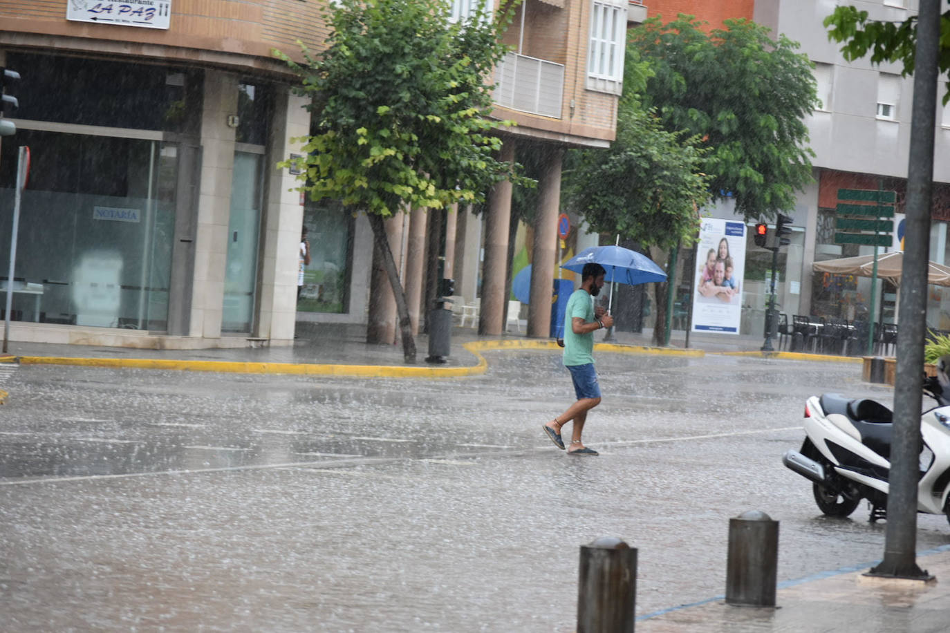 Tormenta en Caravaca de la Cruz, este lunes.