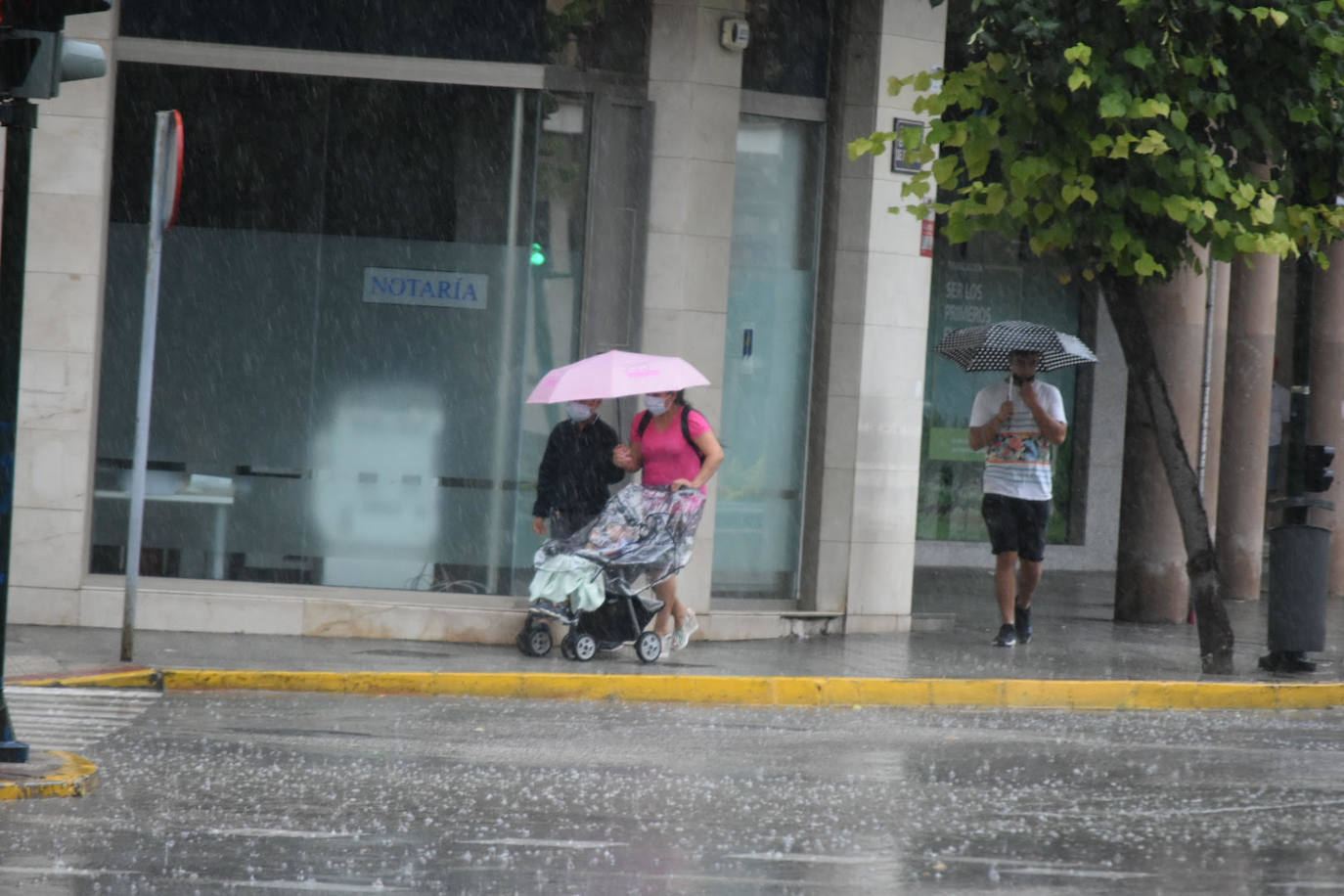 Tormenta en Caravaca de la Cruz, este lunes.