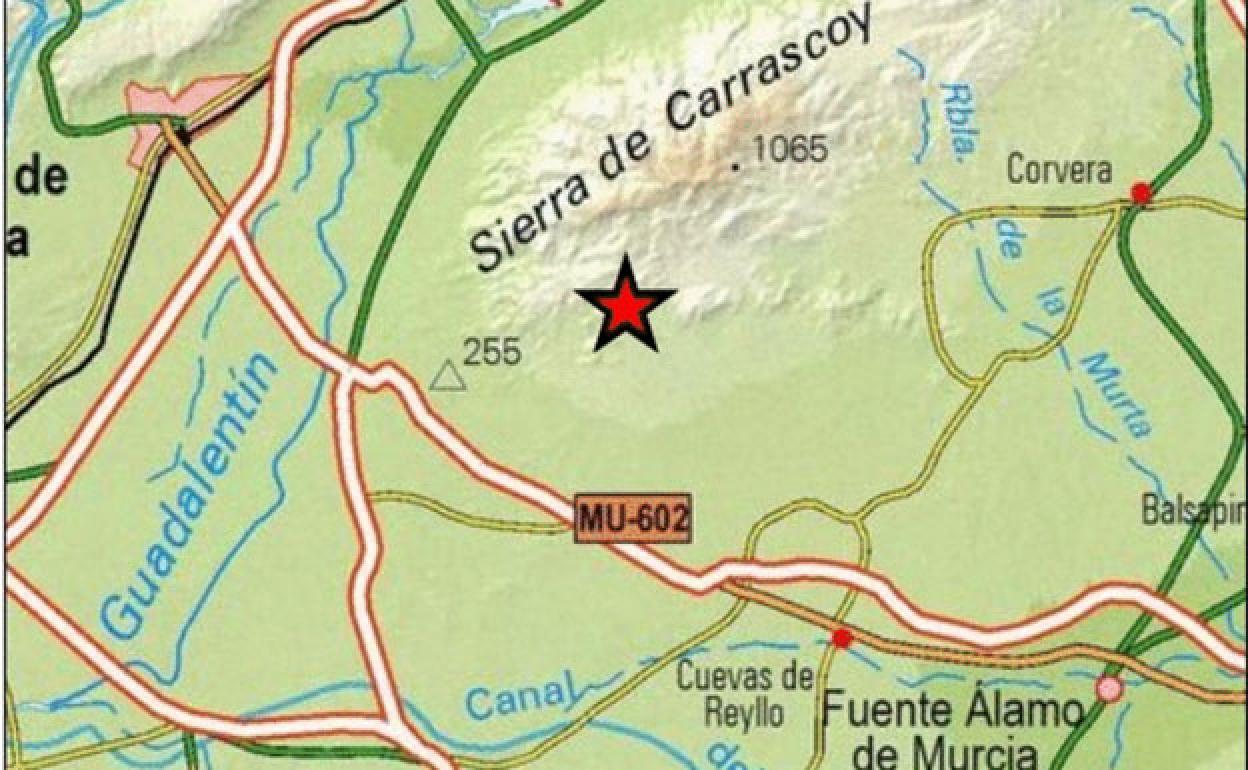 Lugar del seismo.