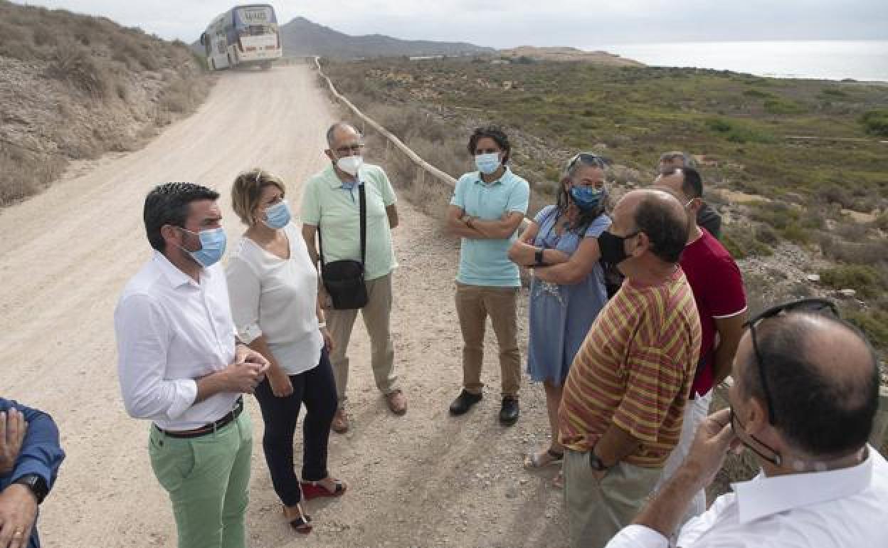 Presentación de las obras en Calblanque, este martes.