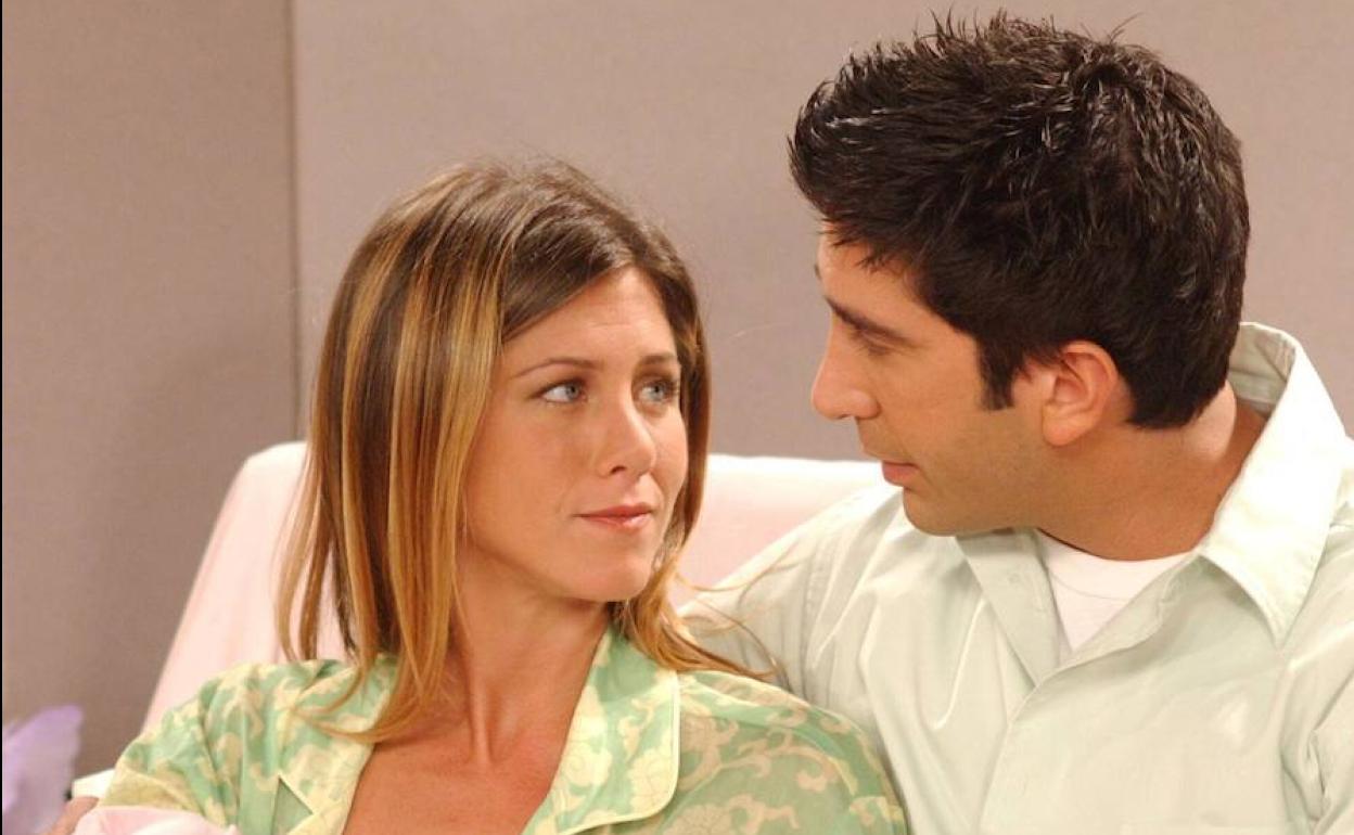 Jennifer Aniston y David Schwimmer, en sus personajes de Rachel y Ross en 'Friends'.