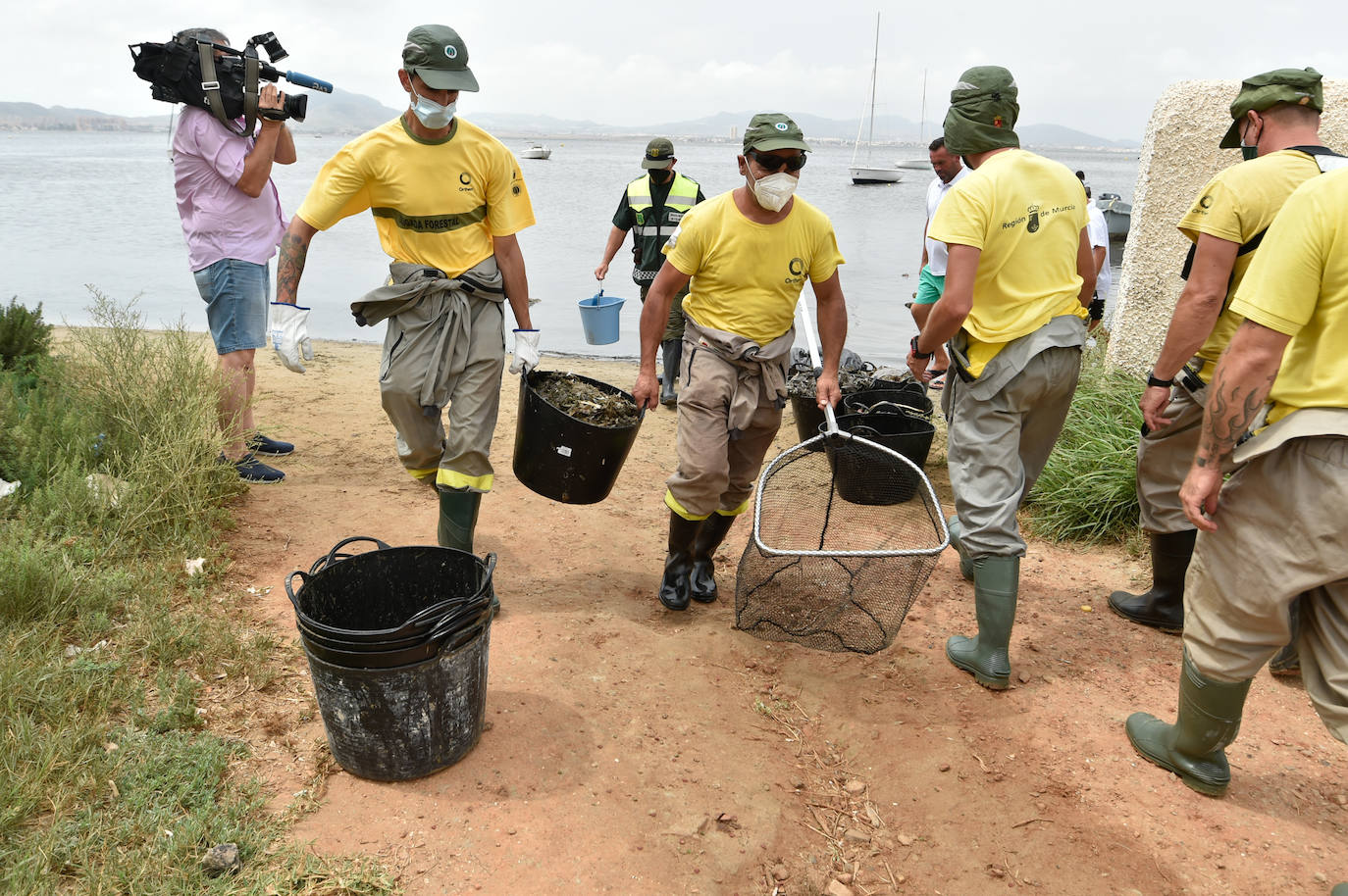 Fotos: Nuevo cierre de playas al cumplirse una semana con peces muertos en el Mar Menor