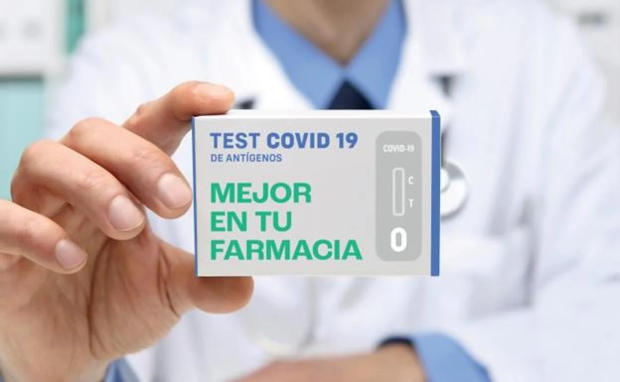 Detalle del cartel informativo de la campaña de venta de test en farmacias.