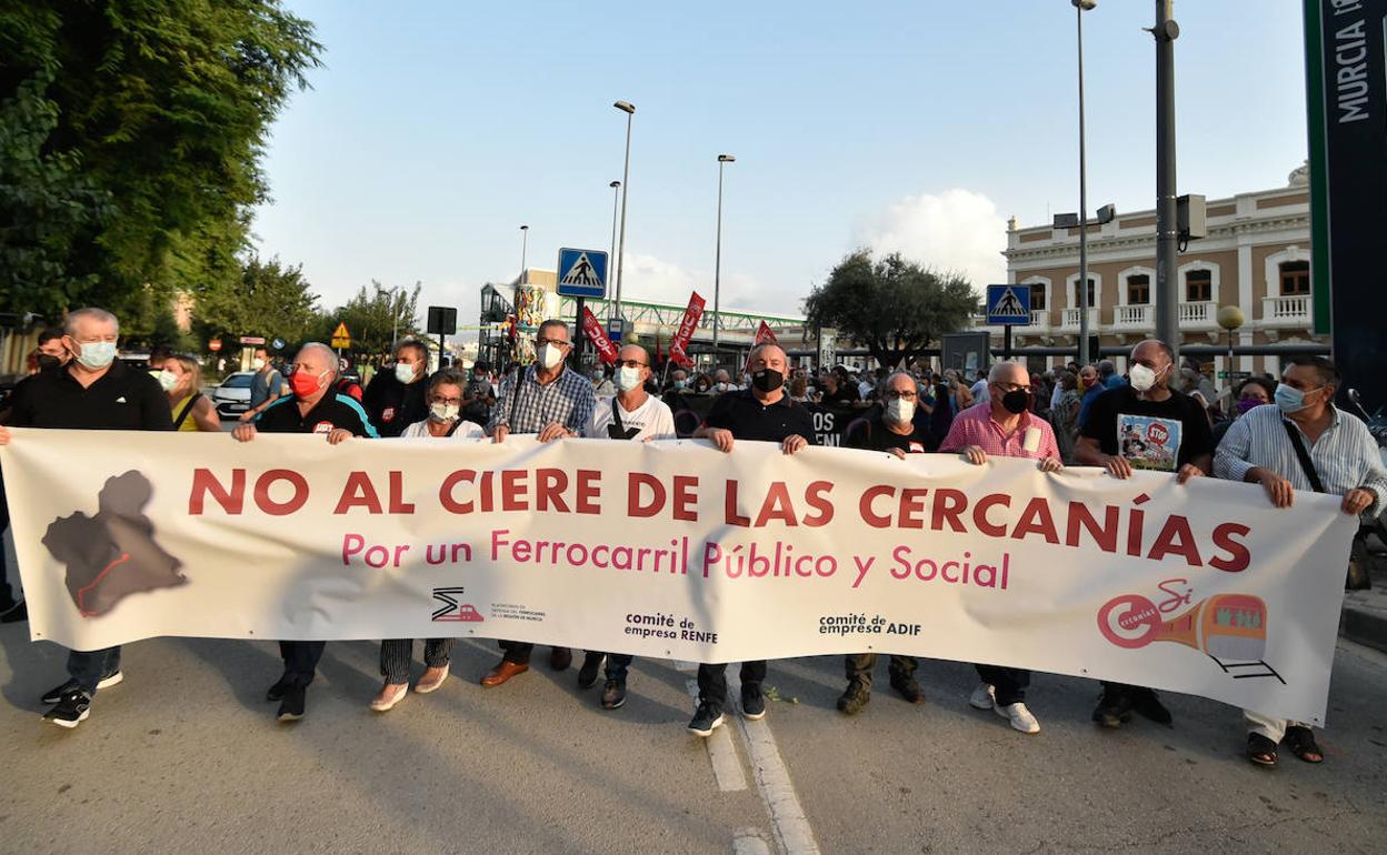 Imagen de la protesta contra el cierre celebrada en Murcia el pasado sábado. 