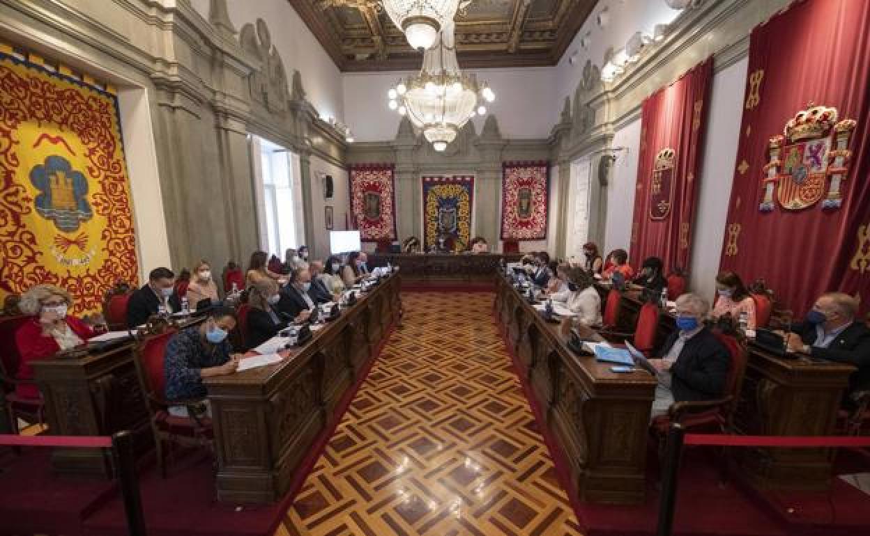 El Pleno del Ayuntamiento de Cartagena, este jueves.