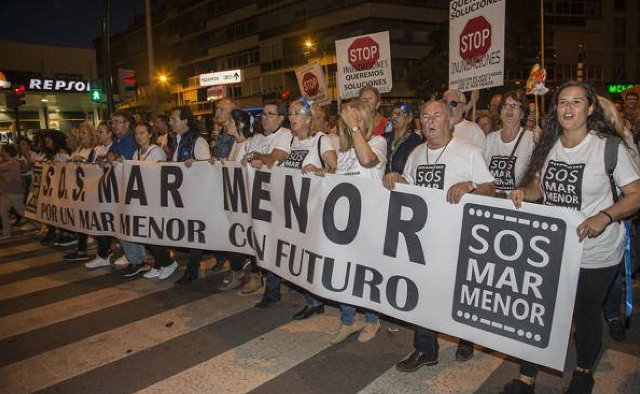 Una manifestación por el Mar Menor, en una imagen de archivo. 