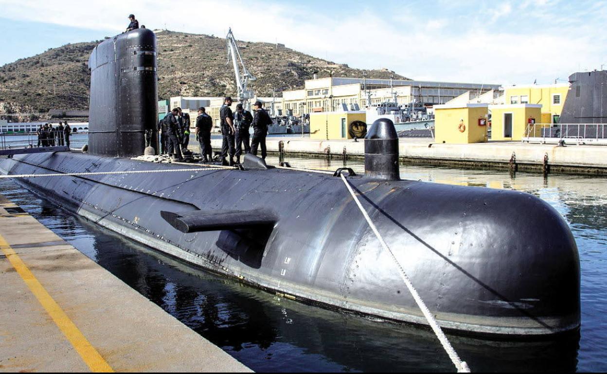 El submarino S-71 'Galerna' en el arsenal militar de Cartagena, en una fotografía de archivo.