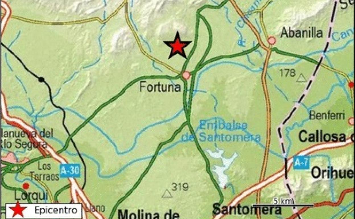 Lugar donde se ha producido el seísmo. 