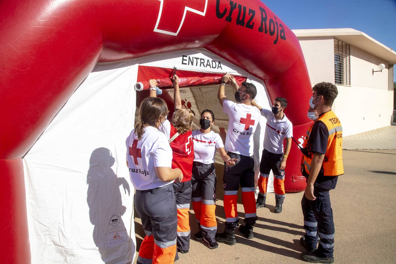 Fotos: Simulacro de un supuesto escape químico en La Ajorra