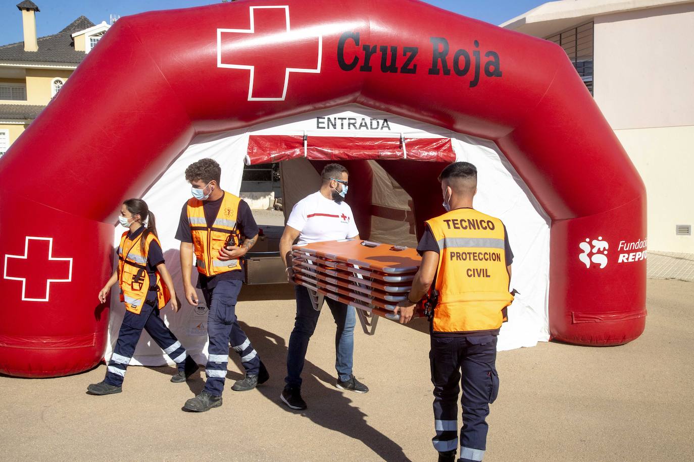 Fotos: Simulacro de un supuesto escape químico en La Ajorra