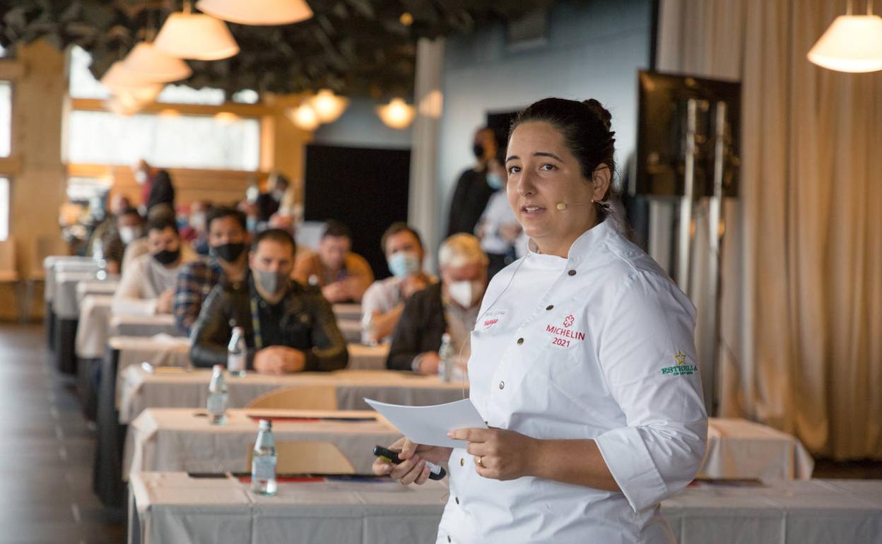 María Gómez, chef de Magoga, en San Sebastián Gastronomika, este miércoles.