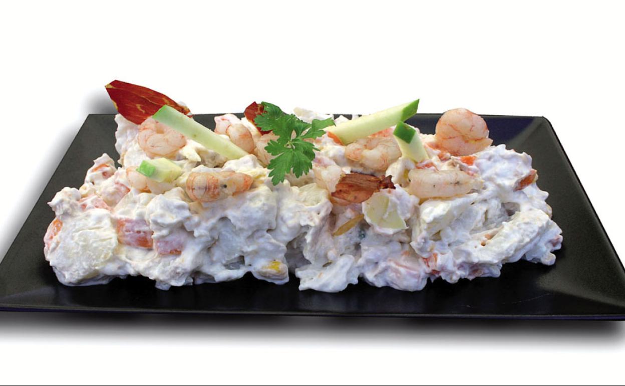 Ensaladilla de manzana y vieiras