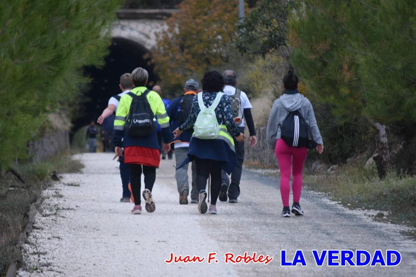 Unas 200 personas de Granja de Rocamora, Abanilla y Ulea finalizaron ayer el recorrido, a pide, de los 120 kilómetros que separan la localidad alicantina de Caravaca de la Cruz. Los cuatro municipios comparten la devoción a sendos Lignum Crucis que se veneran en cada una de las localidades. Ayer recorrieron la última etapa, desde Bullas hasta basílica de la Vera Cruz en una ceremonia oficiada por el rector, Emilio Sánchez, y en la que estuvieron presentes los representantes de las instituciones religiosas que organizaban la peregrinación y una representación de los ocho Ayuntamientos que atraviesa este camino.