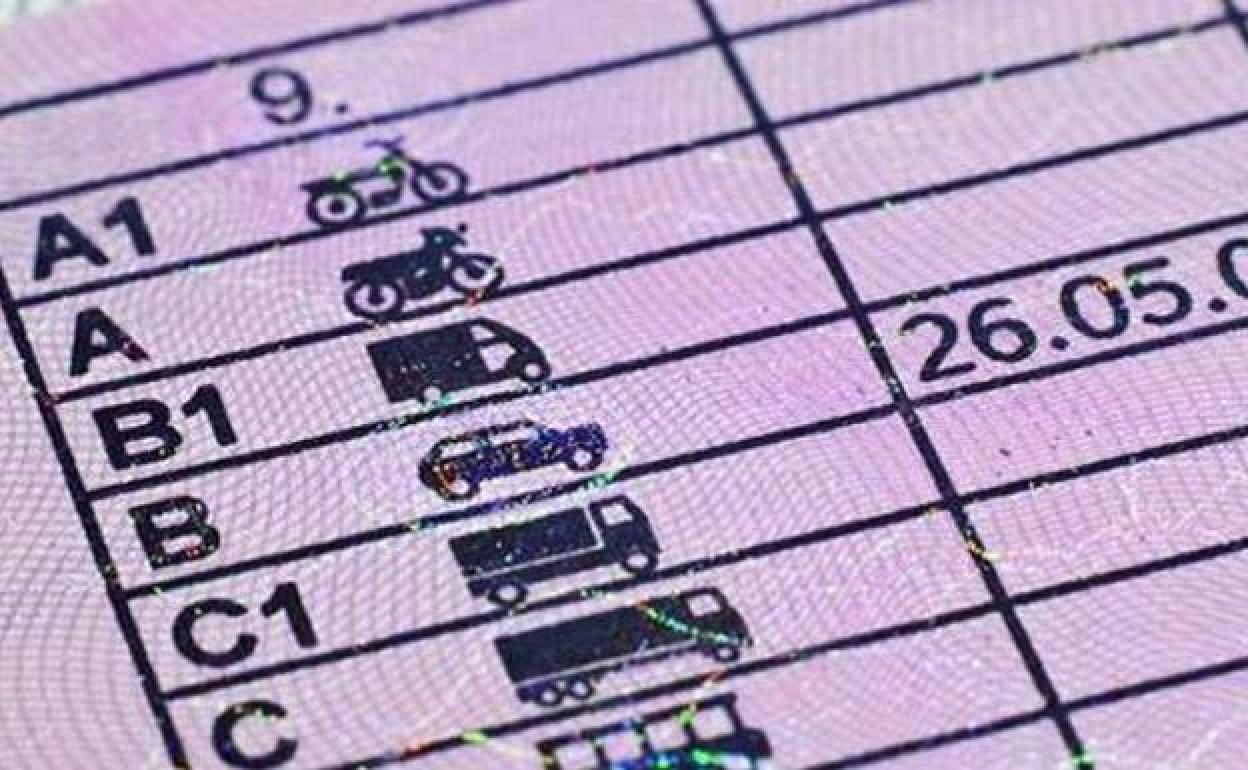 Categorías del carné de conducir.