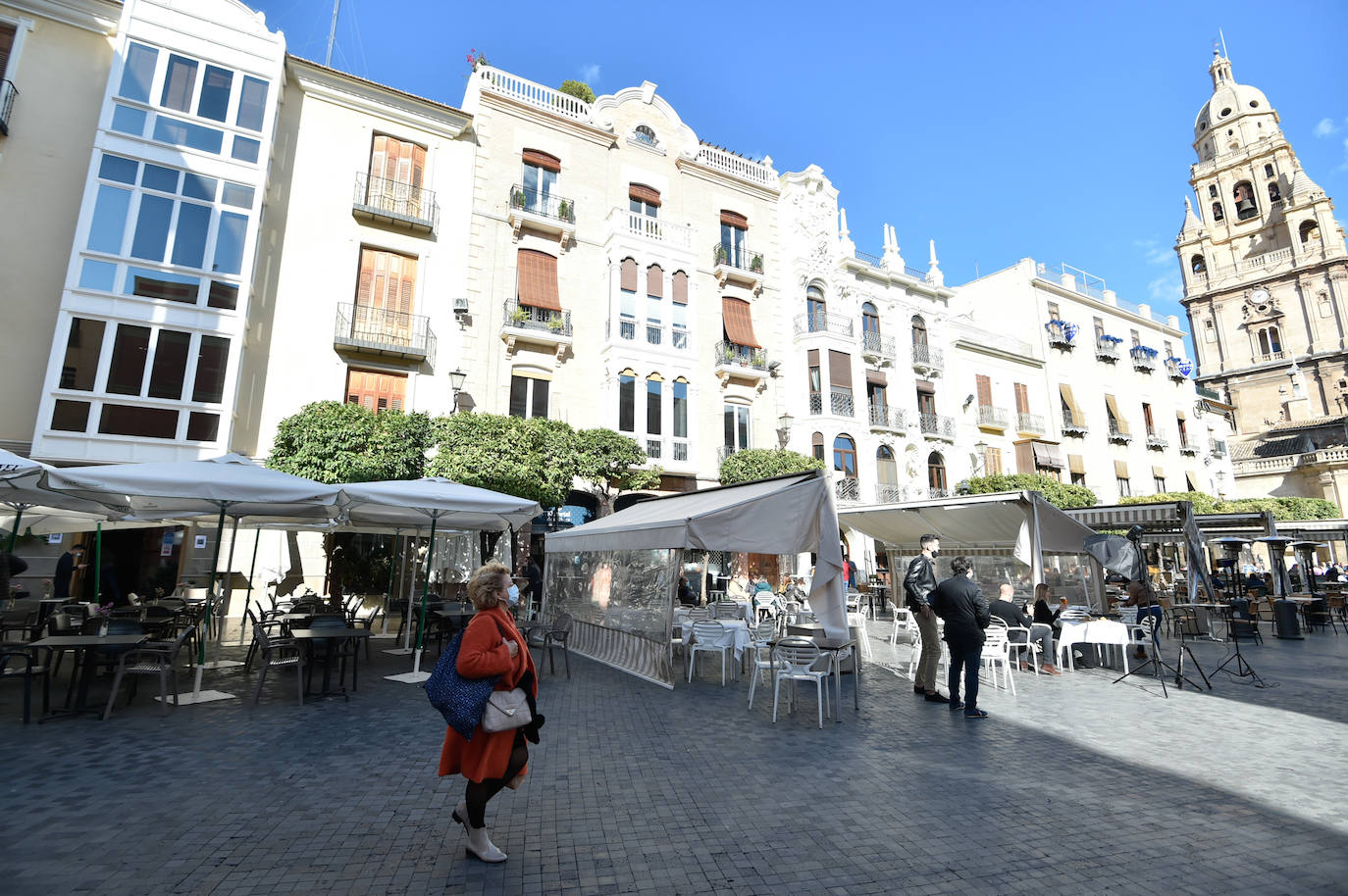 Fotos: Las terrazas de la zona de la Catedral de Murcia podrán sumar un 15% más de mesas