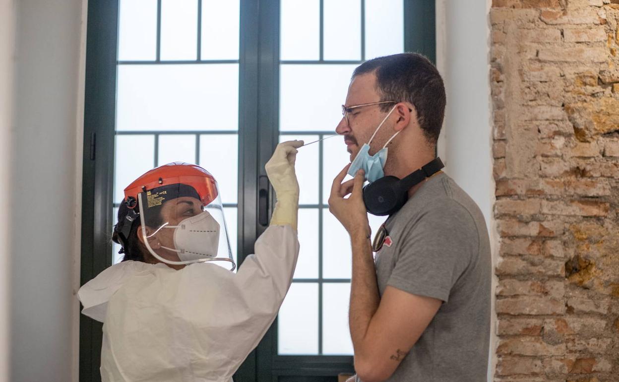 Realización de una prueba PCR en una imagen de archivo. 