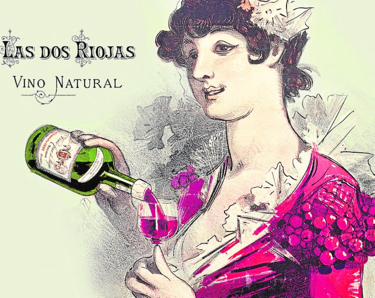 Una de las primeras imágenes para publicitar el vino de Rioja. 