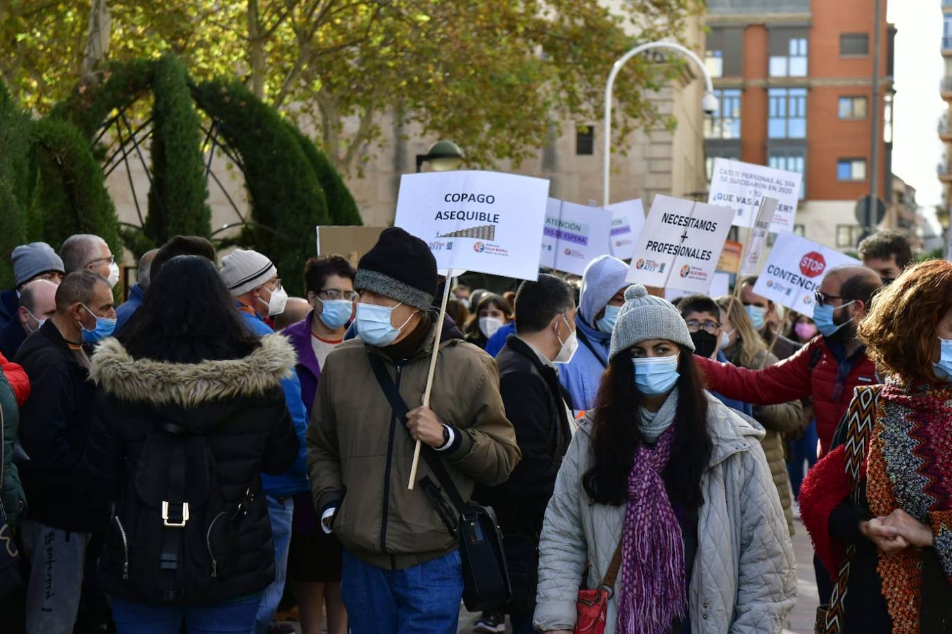 Fotos: La Federación de Salud Mental vuelve a pedir más inversión frente al Palacio de San Esteban