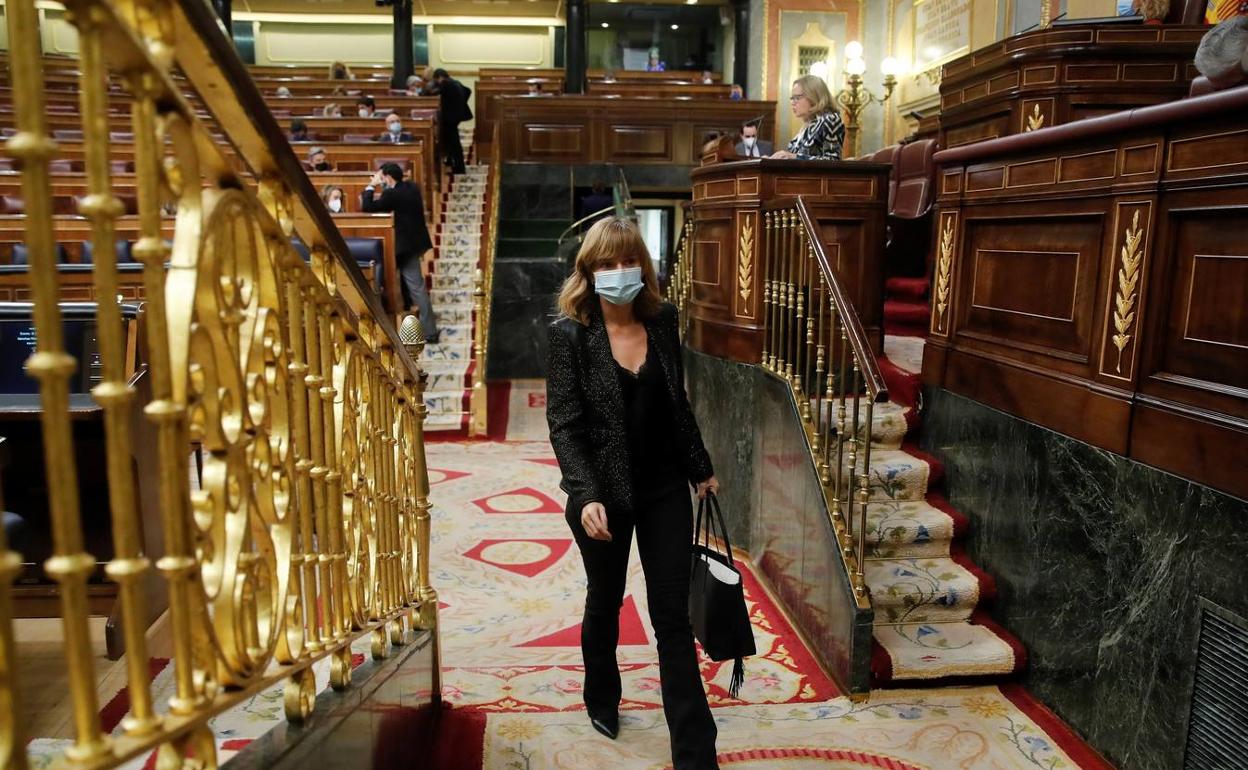 Pilar Alegría, ayer. 