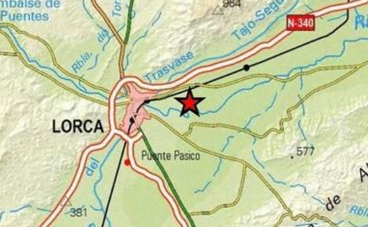 Punto donde se produjo el seísmo.