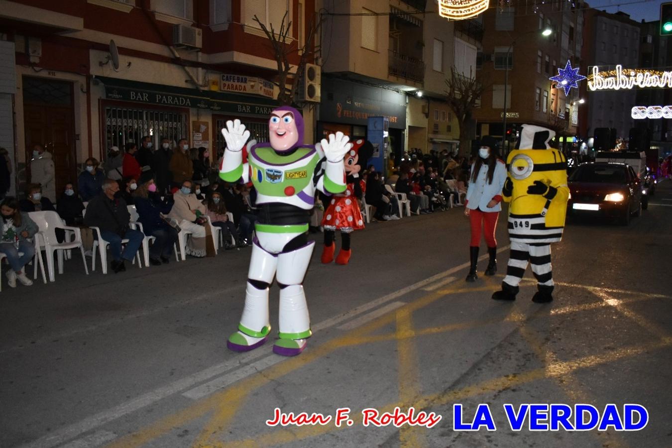 El Cortejo Real que precedía a las carrozas del Melchor, Gaspar y Baltasar, estaba compuesto por distintas carrozas, espectáculos musicales y personajes de fantasía. La Policía Local y el Cuerpo de Bomberos abrieron el recorrido, seguidos de Dafne Dance Academy, Goofy & Donald, Club Gymca VeraCruz, La Sirenita, Academia de Baile EDIG, Pinocho, Escuela de Baile de la Concejalía de Deportes, Las Mariposas, Escuela de Baile Ana, La Bella y la Bestia, la Guardia de Darth Vader y la Banda de Música La Compañía.