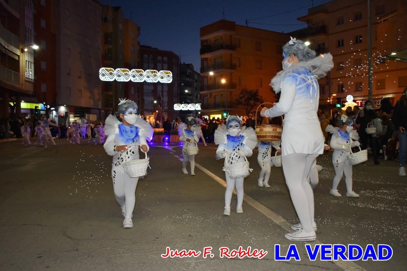 El Cortejo Real que precedía a las carrozas del Melchor, Gaspar y Baltasar, estaba compuesto por distintas carrozas, espectáculos musicales y personajes de fantasía. La Policía Local y el Cuerpo de Bomberos abrieron el recorrido, seguidos de Dafne Dance Academy, Goofy & Donald, Club Gymca VeraCruz, La Sirenita, Academia de Baile EDIG, Pinocho, Escuela de Baile de la Concejalía de Deportes, Las Mariposas, Escuela de Baile Ana, La Bella y la Bestia, la Guardia de Darth Vader y la Banda de Música La Compañía.