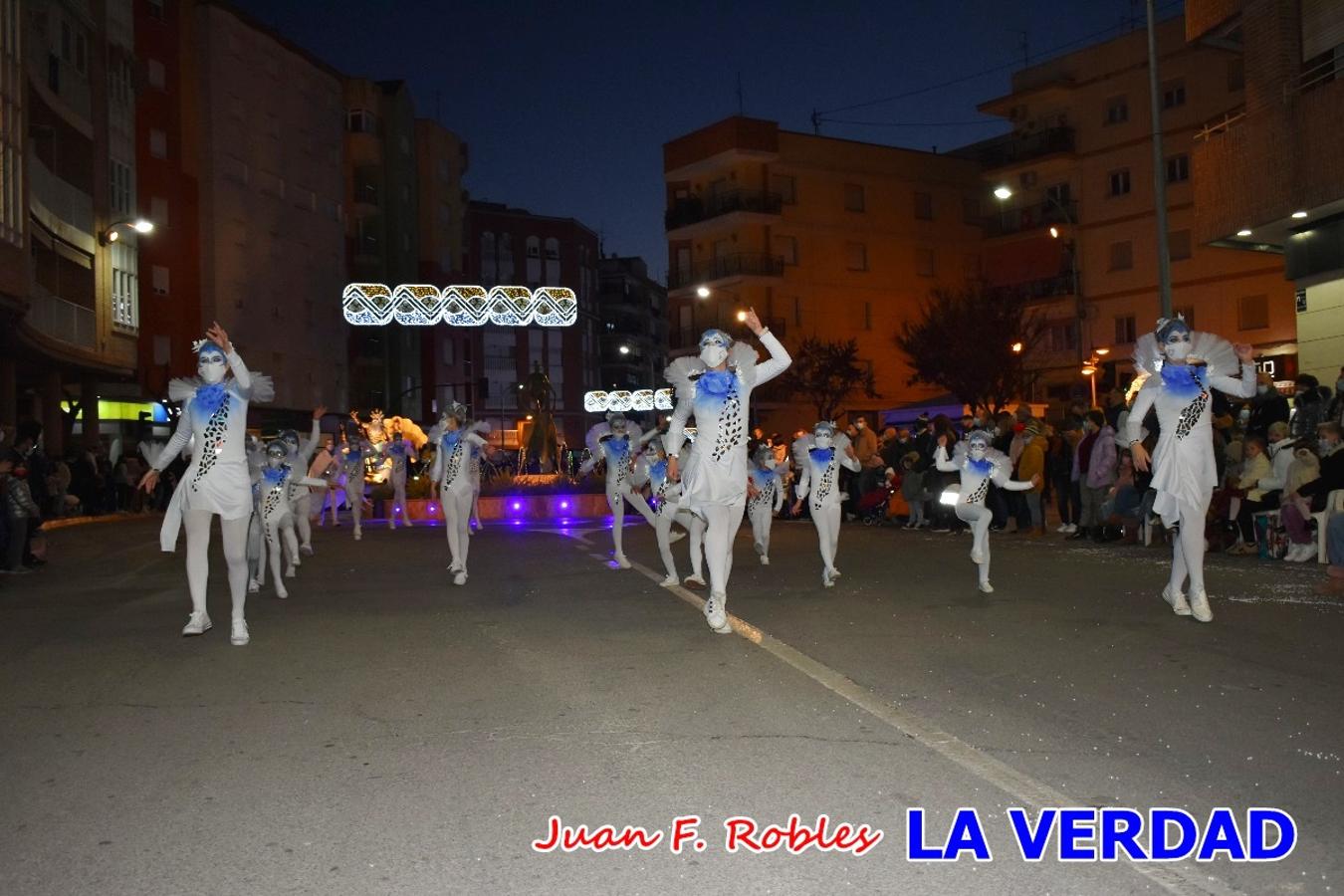 El Cortejo Real que precedía a las carrozas del Melchor, Gaspar y Baltasar, estaba compuesto por distintas carrozas, espectáculos musicales y personajes de fantasía. La Policía Local y el Cuerpo de Bomberos abrieron el recorrido, seguidos de Dafne Dance Academy, Goofy & Donald, Club Gymca VeraCruz, La Sirenita, Academia de Baile EDIG, Pinocho, Escuela de Baile de la Concejalía de Deportes, Las Mariposas, Escuela de Baile Ana, La Bella y la Bestia, la Guardia de Darth Vader y la Banda de Música La Compañía.